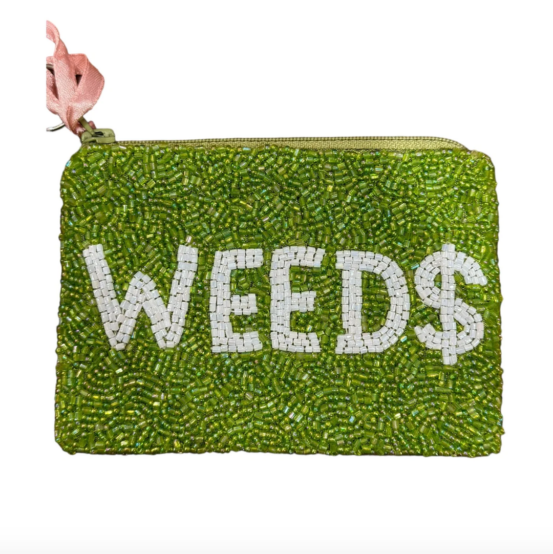 Weed $ Beaded Pouch