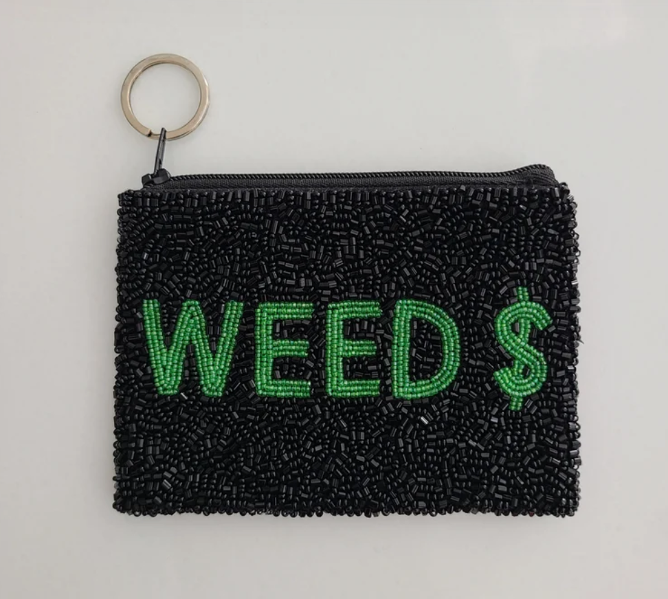 Weed $ Beaded Pouch