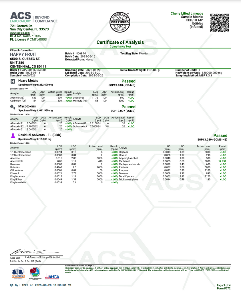 Happy Fruit- Cherry Lifted Limeade - Sativa