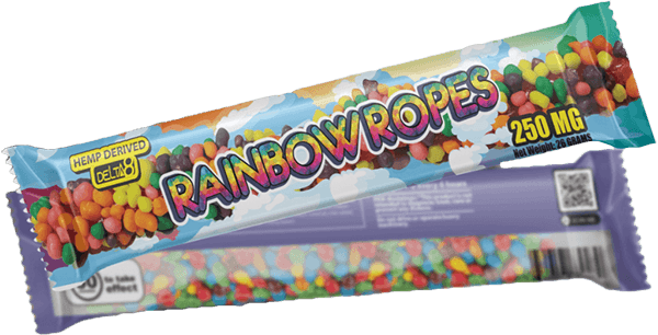 Delta 8 Rainbow Ropes 250mg : INTOXICATING